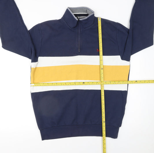 Mens UK Size L Crew Clothing Company Blue 1/4 Zip Sweatshirt