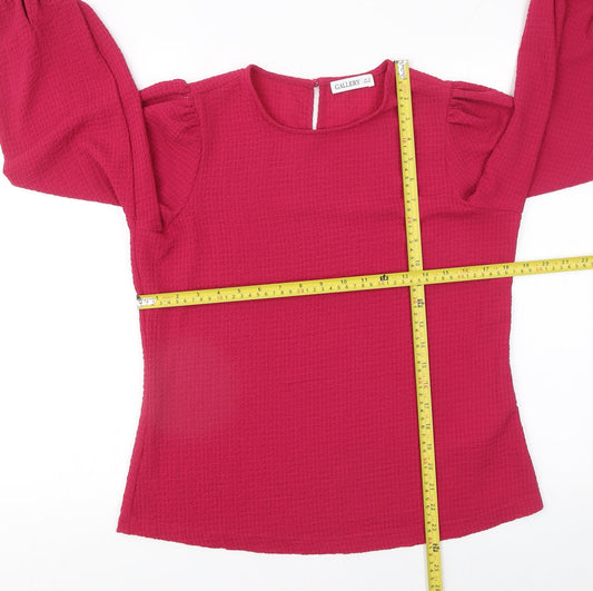 Womens UK Size 12 Gallery Pink Basic Blouse