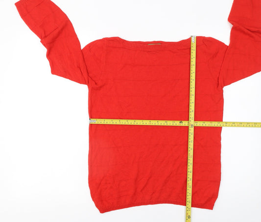 Womens UK Size M United Colors of Benetton Red Pullover Jumper