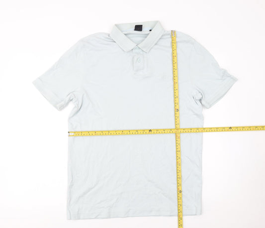 BOSS Men’s White Cotton Polo Shirt Size L Regular Fit