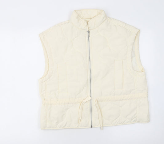 Womens UK Size S Primark Ivory Quilted Coat
