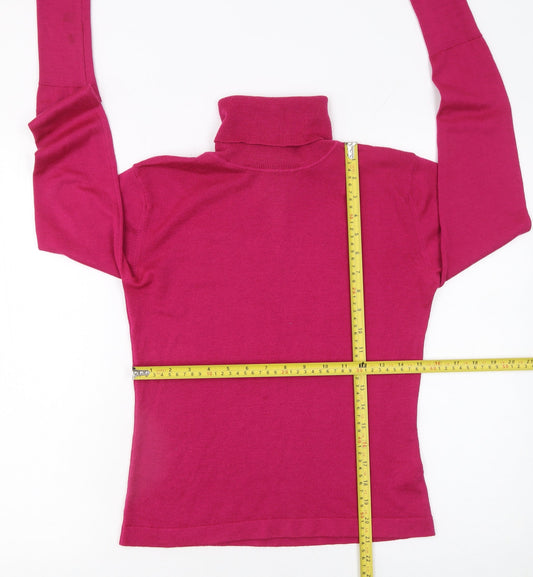 Womens UK Size S Turnover Pink Pullover Jumper