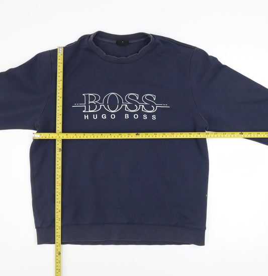 Mens UK Size XL HUGO BOSS Blue Pullover Sweatshirt