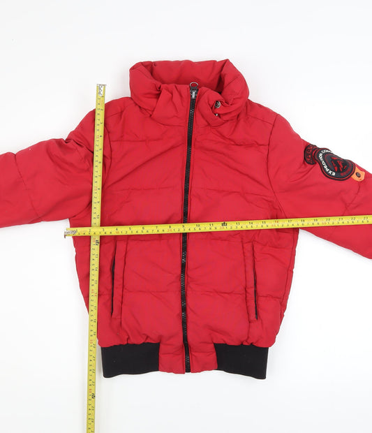 Womens UK Size 6 Superdry Red Puffer Jacket