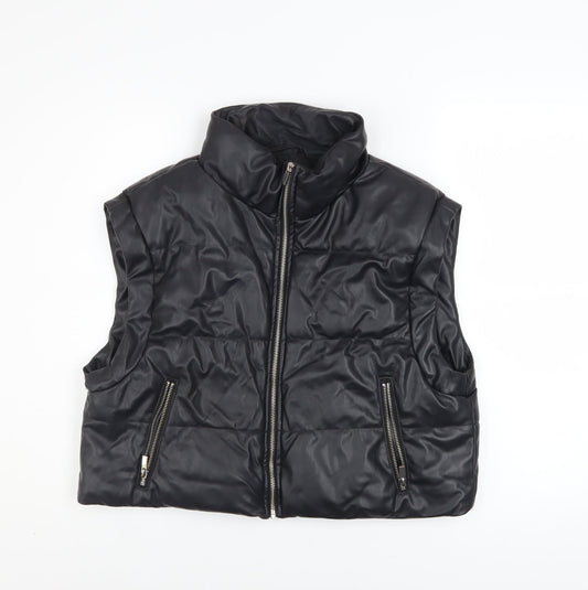 Womens UK Size M Zara Black Puffer Jacket