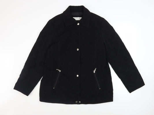 Womens UK Size L Liz Claiborne Black Quilted Coat