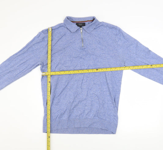 Mens UK Size M NEXT Blue Full Zip Jumper