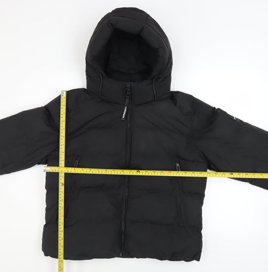 Womens UK Size 12 Superdry Black Puffer Jacket