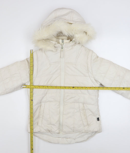 Womens UK Size S VERO MODA Ivory Puffer Jacket