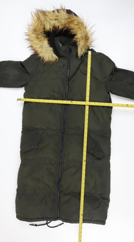 Womens UK Size 8 Brave Soul Green Puffer Jacket