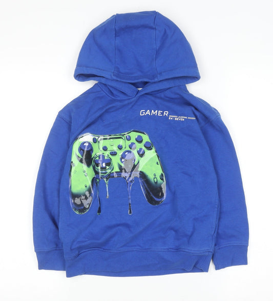 Boys UK Size 7 Years NEXT Blue Pullover Hoodie