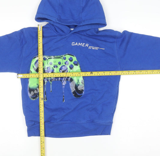 Boys UK Size 7 Years NEXT Blue Pullover Hoodie