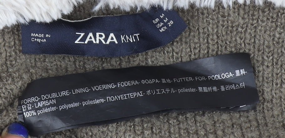 Womens UK Size 12 Zara Brown Cardigan Jumper