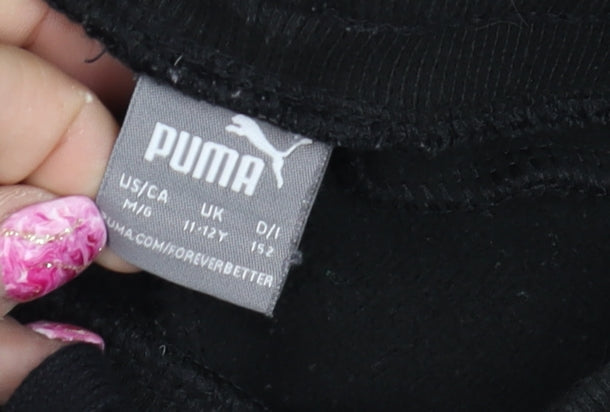 Additional view of Puma boys’ black jogger trousers 11-12 years cotton blend fleece pants