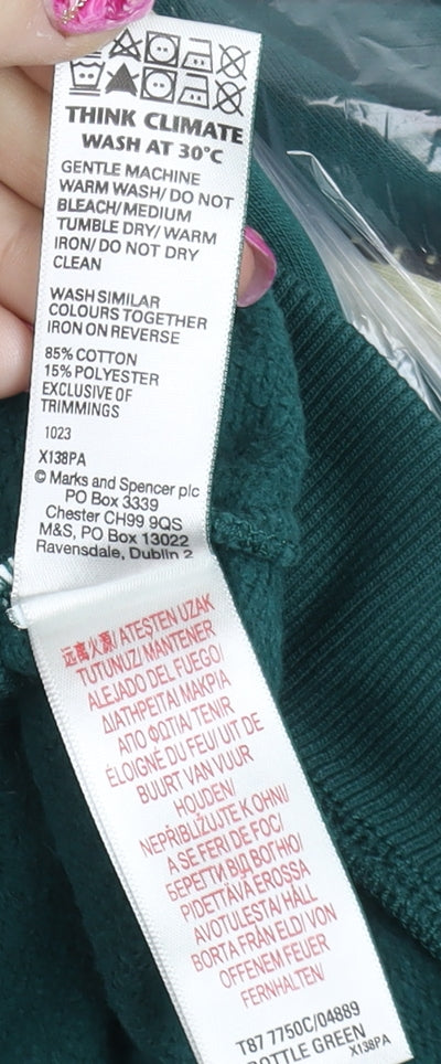 Boys UK Size 13-14 Years Marks and Spencer Green Pullover Hoodie