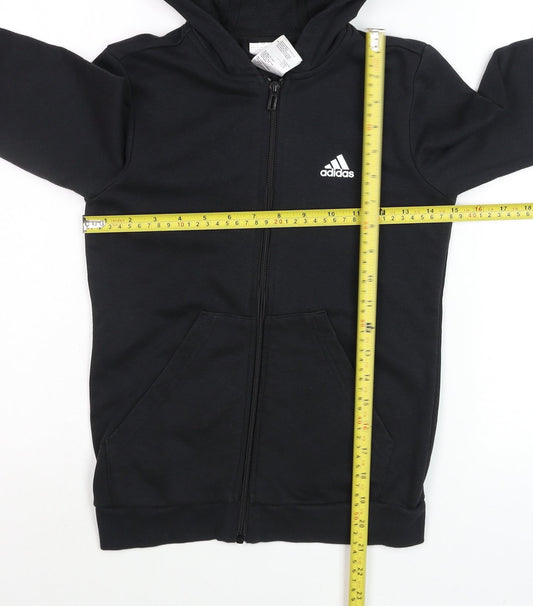 Boys UK Size 11-12 Years adidas Black Full Zip Hoodie