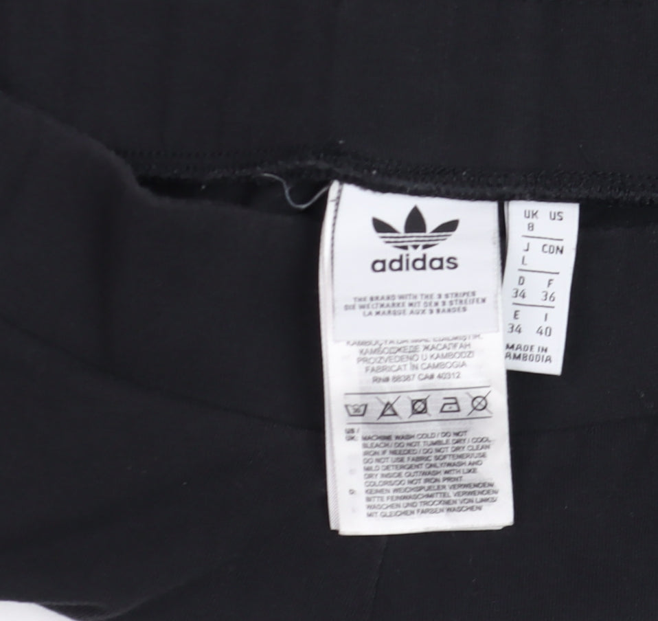 Womens UK Size 8 adidas Slim Fit Leggings Black Leggings