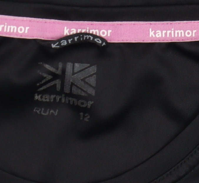Womens UK Size 12 Karrimor Black Running & Jogging Gym & Training Fitness T-Shir