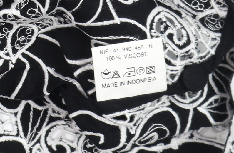 Womens UK Size L Stephany Black Tunic Blouse