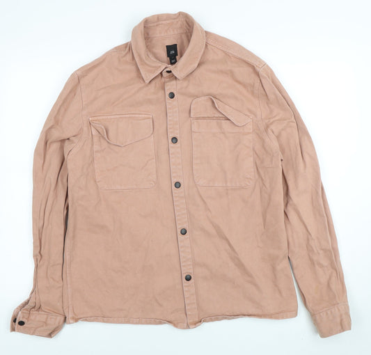 Mens UK Size M River Island Brown Basic Jacket