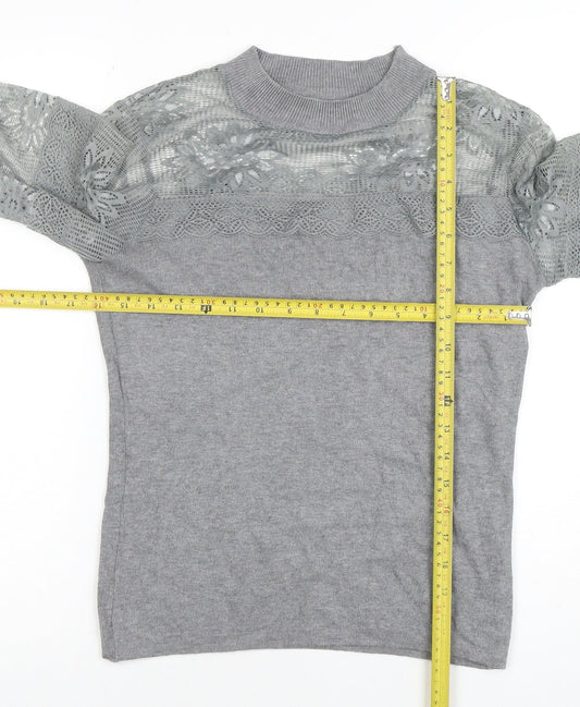 Womens UK Size S AngelEye London Grey Basic Blouse