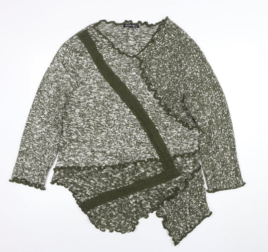 Womens UK Size L Frank Saul Green Wrap Jumper
