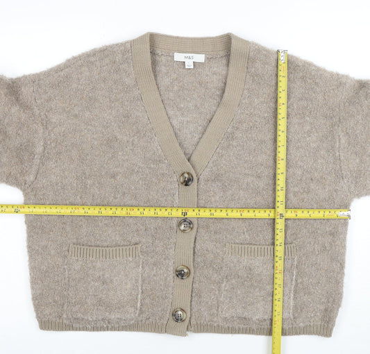 Womens UK Size L Marks and Spencer Beige Cardigan Jumper