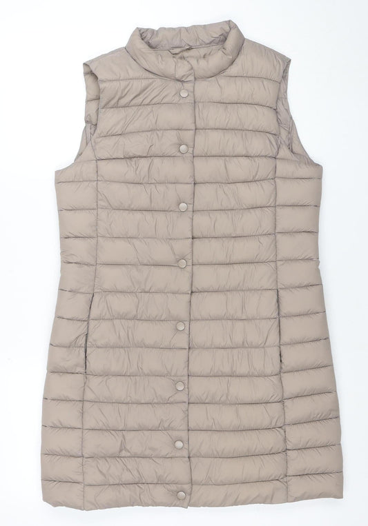 Additional front view of Dunnes Women’s Beige Quilted Puffer Waistcoat S