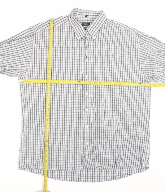 Camel Active Men's Blue Check Cotton Button-Down Shirt XL
