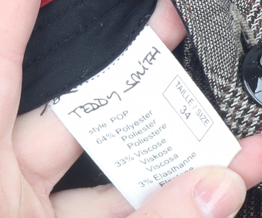 Womens UK Size 8 Teddy Smith Regular Fit Business Casual Grey Trousers