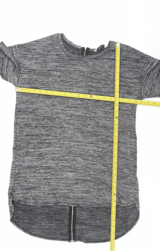 Womens UK Size M Brave Soul Grey Basic T-Shirt