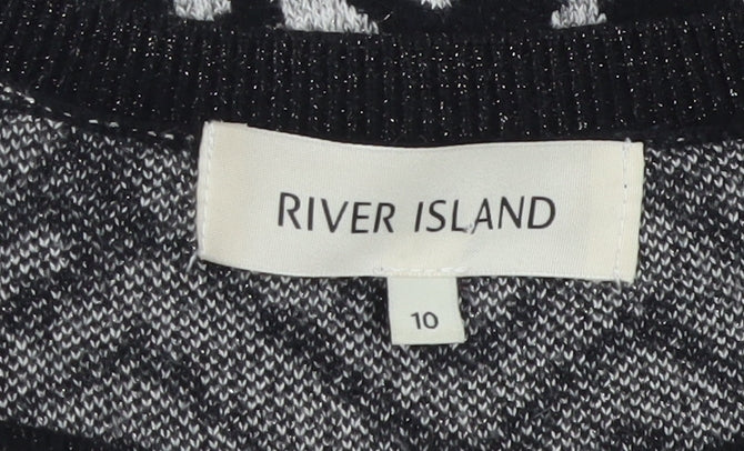 Womens UK Size 10 River Island Black Pullover Jumper