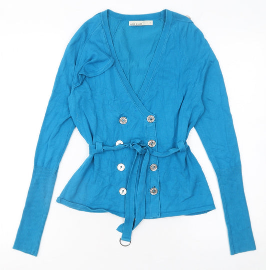 Womens UK Size 10 Karen Millen Blue Cardigan Jumper