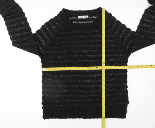 Womens UK Size 12 Love Knitwear Black Pullover Jumper