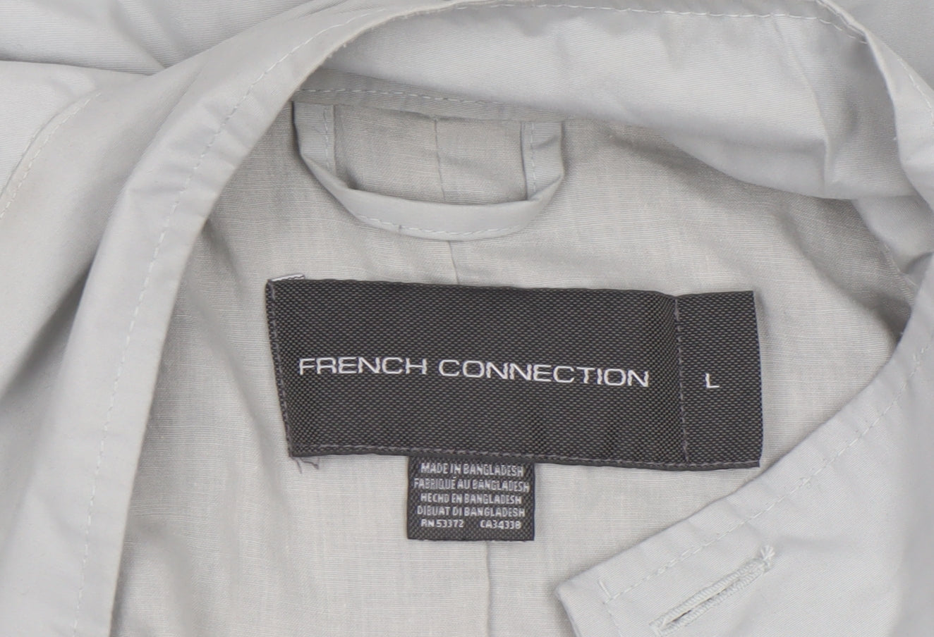 Womens UK Size L French Connection Grey Rain Coat