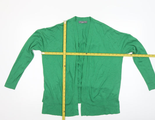 Nutmeg Women Green Open Front Long Sleeve Cardigan Size 10