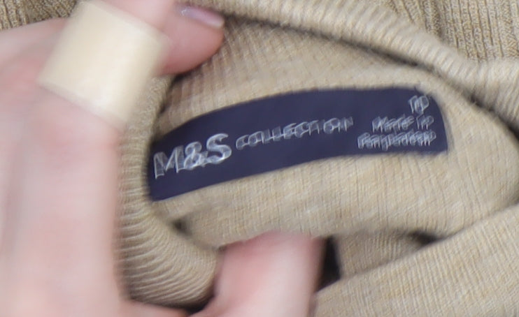 Womens UK Size 10 Marks and Spencer Beige Pullover Jumper