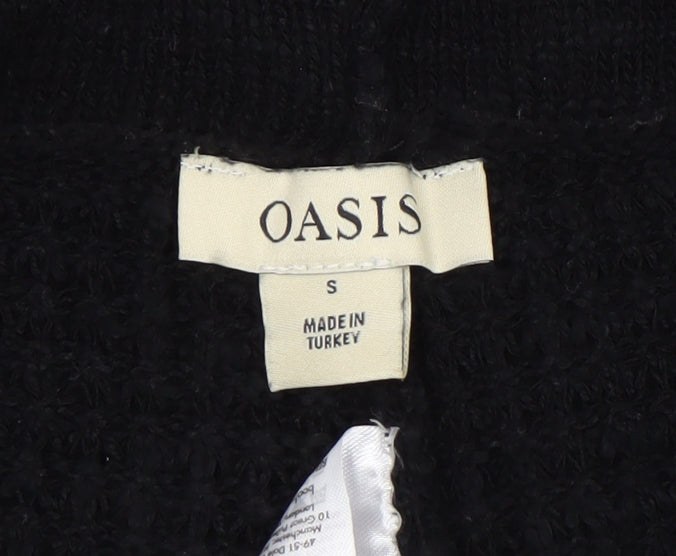 Womens UK Size S Oasis Relaxed Fit Casual Black Trousers
