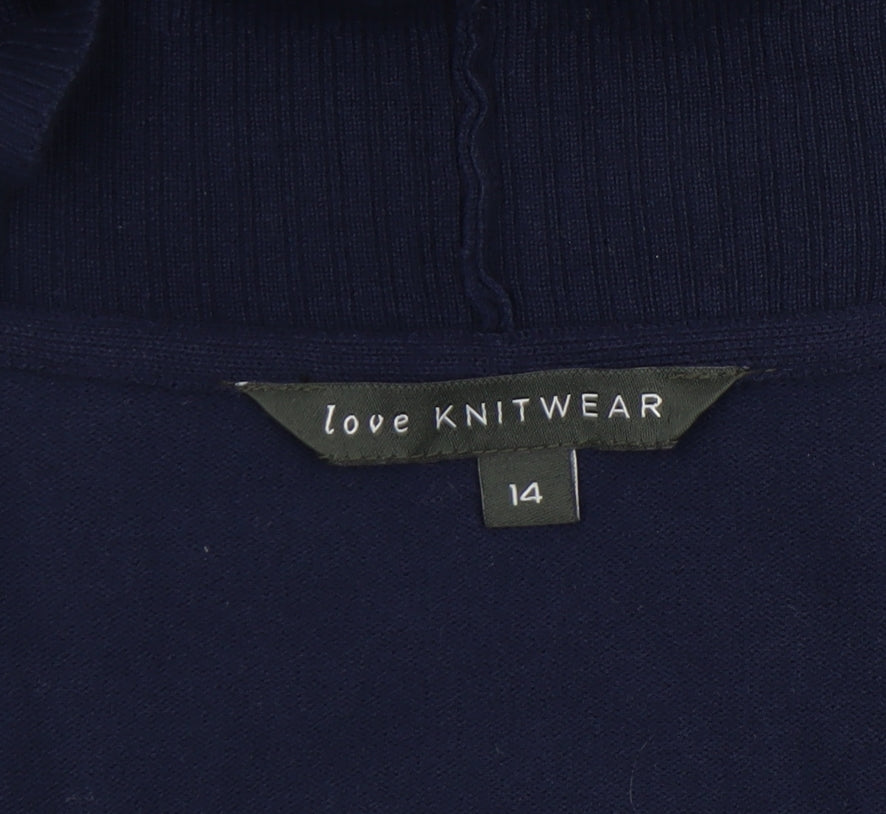 Womens UK Size 14 Bonmarché Blue Cardigan Jumper