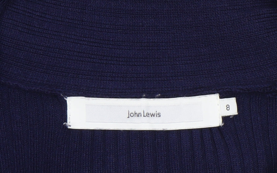 Womens UK Size 8 John Lewis Blue Cardigan Jumper