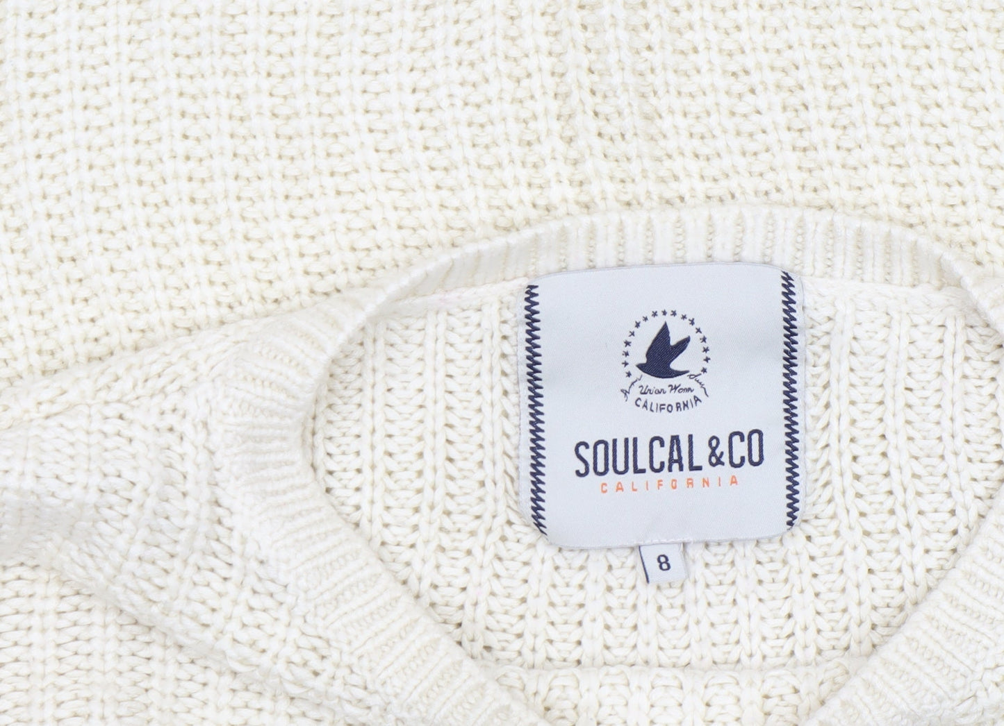 Womens UK Size 8 SoulCal & Co Ivory Pullover Jumper