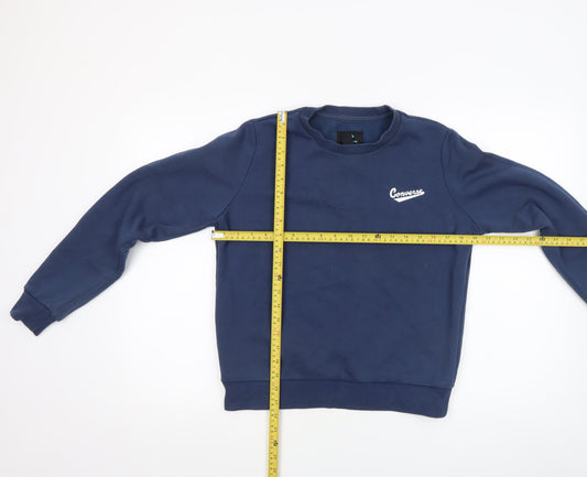 Converse Boys Blue Crew Neck Pullover Fleece Sweatshirt Size M