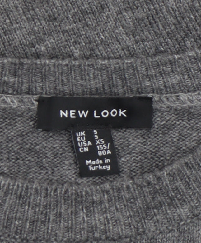 Womens UK Size S New Look Grey Pullover Jumper