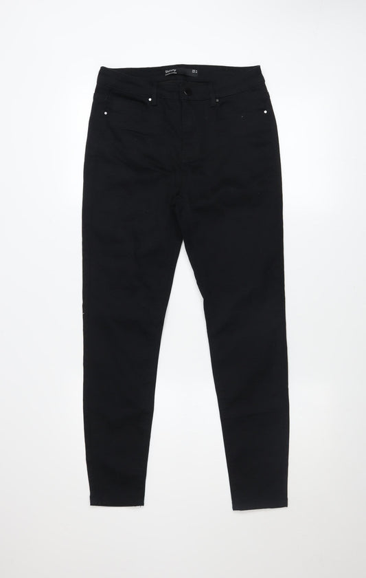 Additional front view of Dunnes Women's Black Skinny Jeans, size 10, Regular Denim