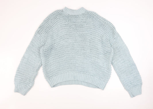 Womens UK Size M Boohoo Blue Pullover Jumper