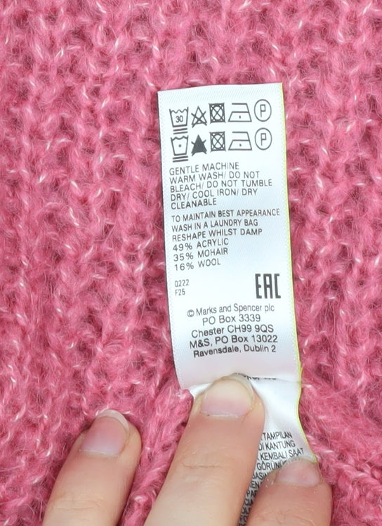 Womens UK Size 6 Marks and Spencer Pink Pullover Jumper