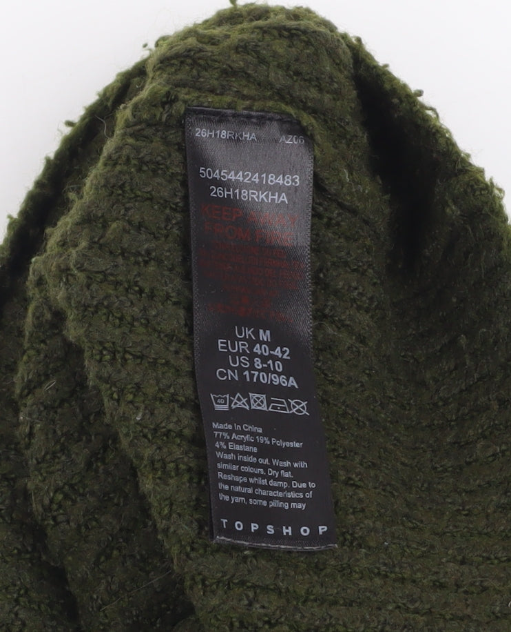 Womens UK Size M Topshop Green Pullover Jumper