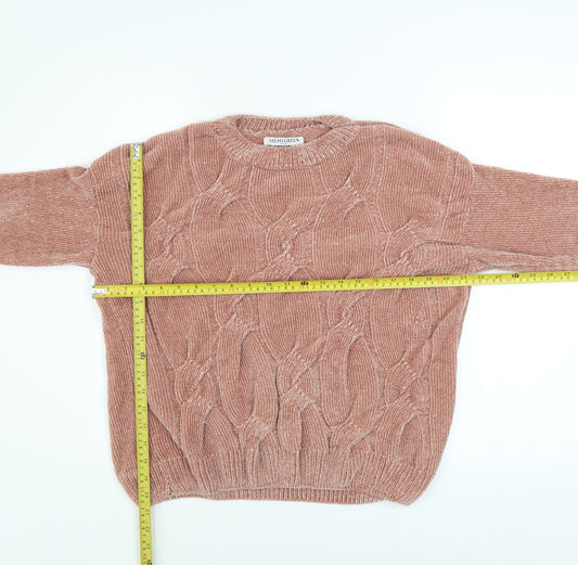 Womens UK Size XL Salvo Green Pink Pullover Jumper