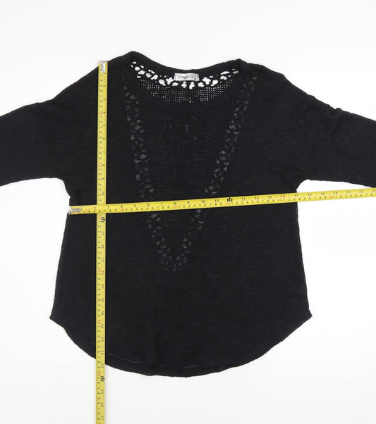 Womens UK Size M Ginger G Black Pullover Jumper