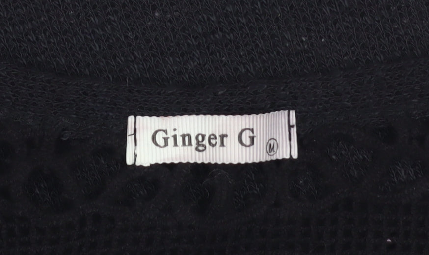 Womens UK Size M Ginger G Black Pullover Jumper